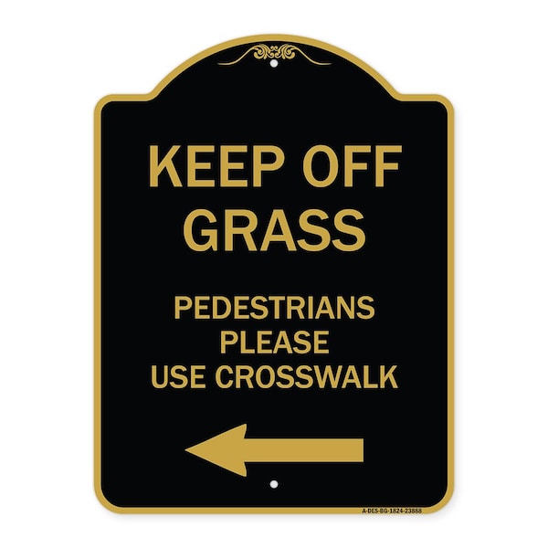 Designer Series Sign Lawn Boss Sign Stake Kit, Black & Gold Aluminum Sign, 18" x 24", BG-1824-23888